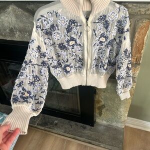 Floral Embroidered Sheer Jacket